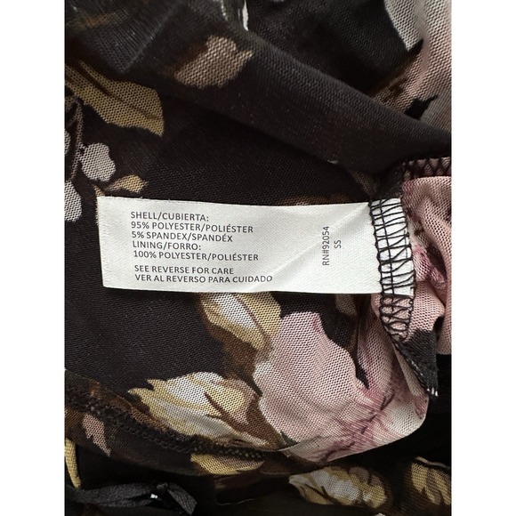 A Love Story Brand Black & Pink Floral Print Halter Neck Top Size Large NWT! - Picture 4 of 5